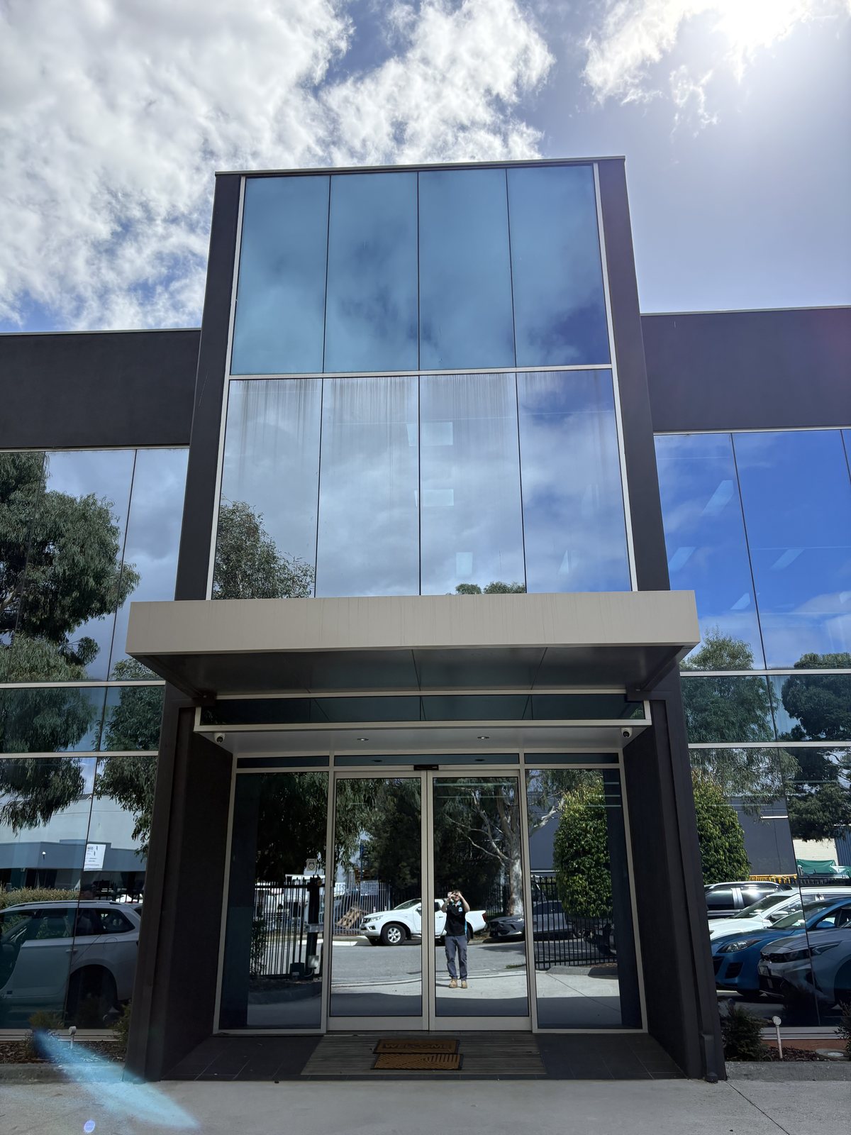 Multi-storey office glass tower